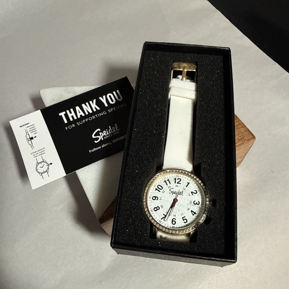 Speidel‎ OG Gold Blinged NURSE Scrub Watch Crystal Dial Medical Grade - Picture 2 of 7